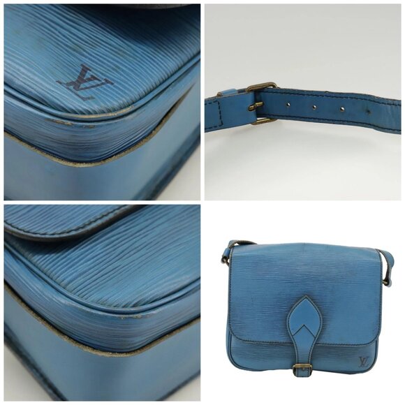 LOUIS VUITTON Epi Cartouchiere MM Shoulder Bag Blue - Picture 11 of 15